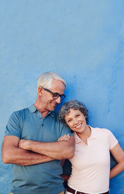 happy middle age couple